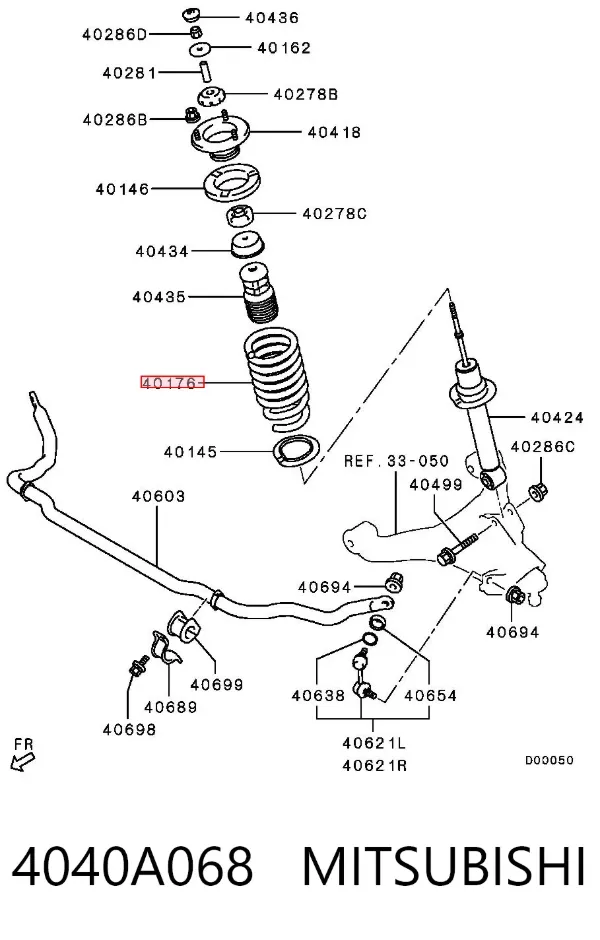 Muelle delantero 4040A068 Mitsubishi