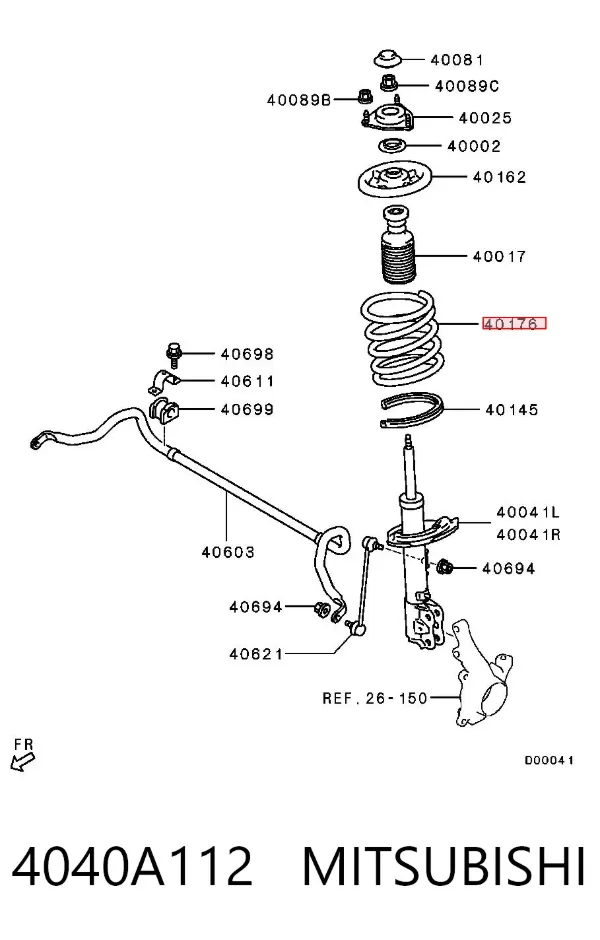 Muelle delantero 4040A112 Mitsubishi