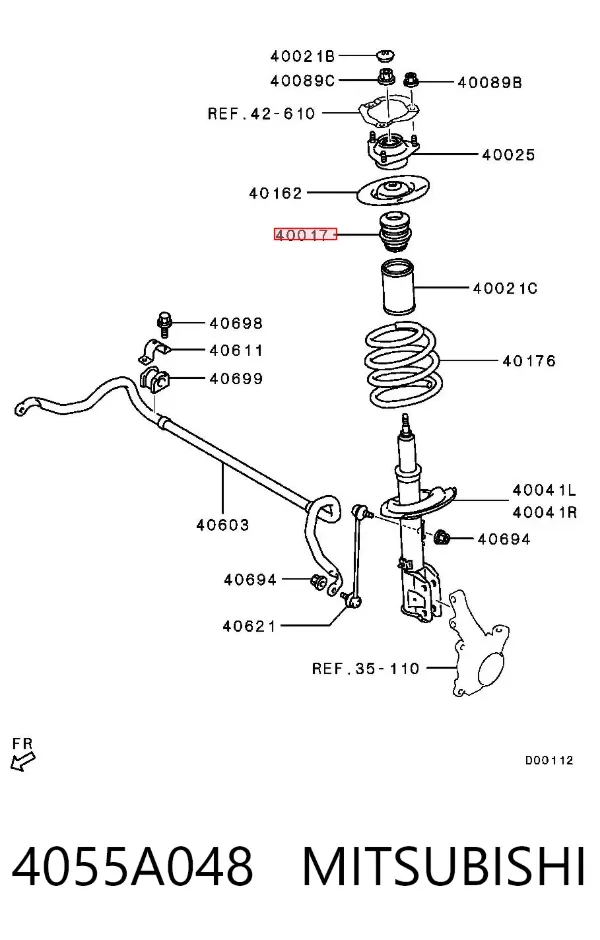 Tope de amortiguador delantero 4055A048 Mitsubishi