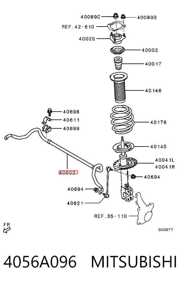 Estabilizador delantero 4056A096 Mitsubishi