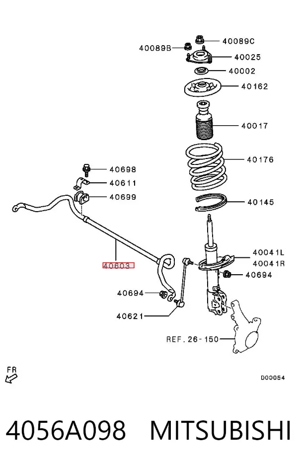 Estabilizador delantero 4056A098 Mitsubishi
