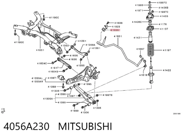 Buje de barra estabilizadora trasera 4056A230 Mitsubishi