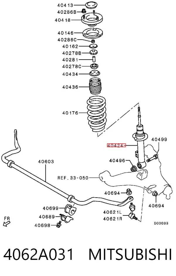 Amortiguador 4062A031 Mitsubishi