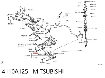Brazo superior de suspensión trasera izquierdo/derecho MITSUBISHI 4110A125