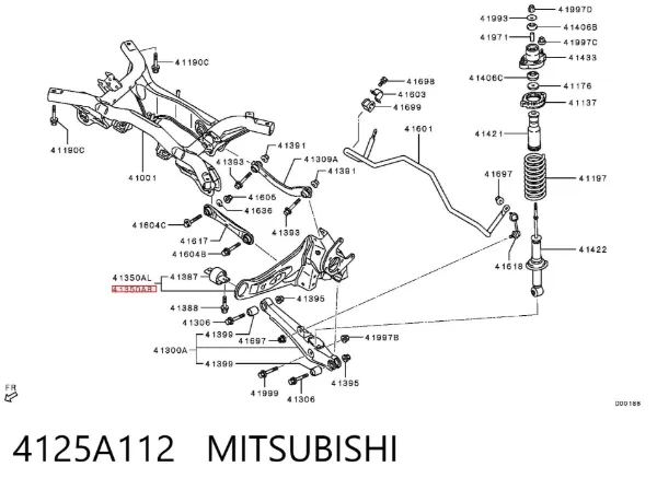Mangueta trasera derecha 4125A112 Mitsubishi