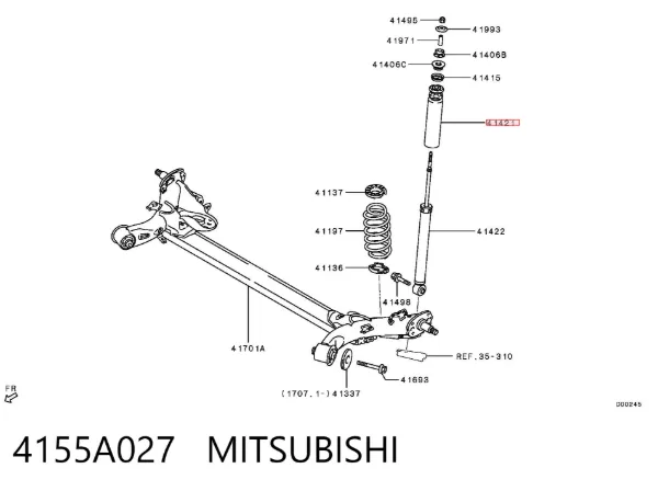 Tope de amortiguador trasero 4155A027 Mitsubishi