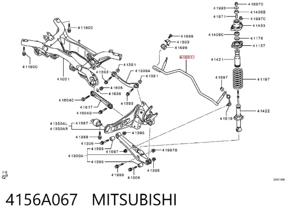 Estabilizador trasero 4156A067 Mitsubishi