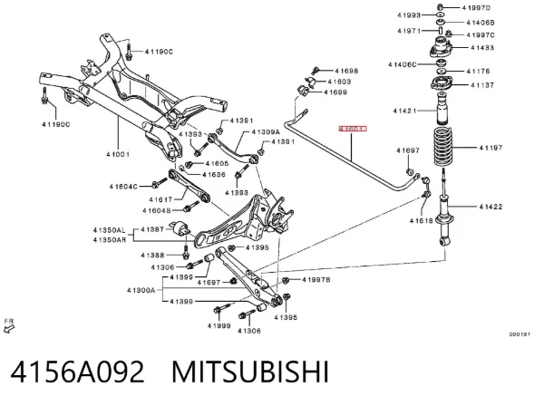 Estabilizador trasero 4156A092 Mitsubishi