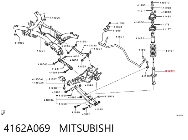 Amortiguador trasero 4162A069 Mitsubishi