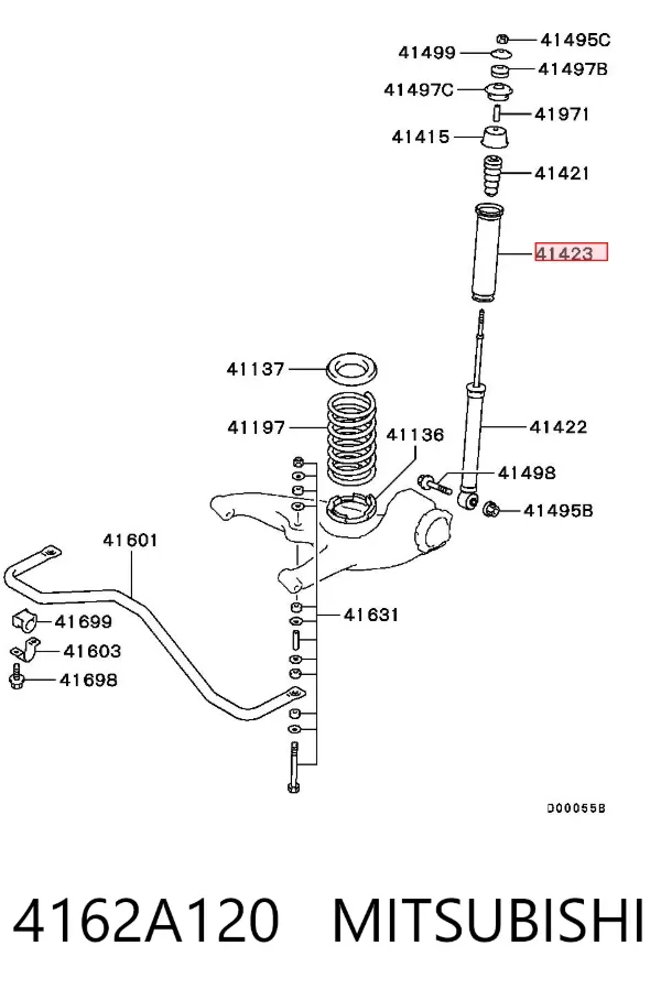 Guardapolvo amortiguador trasero 4162A120 Mitsubishi