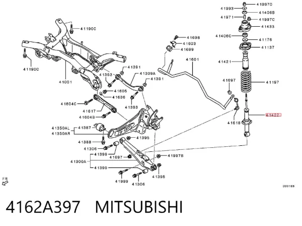 Amortiguador trasero 4162A397 Mitsubishi