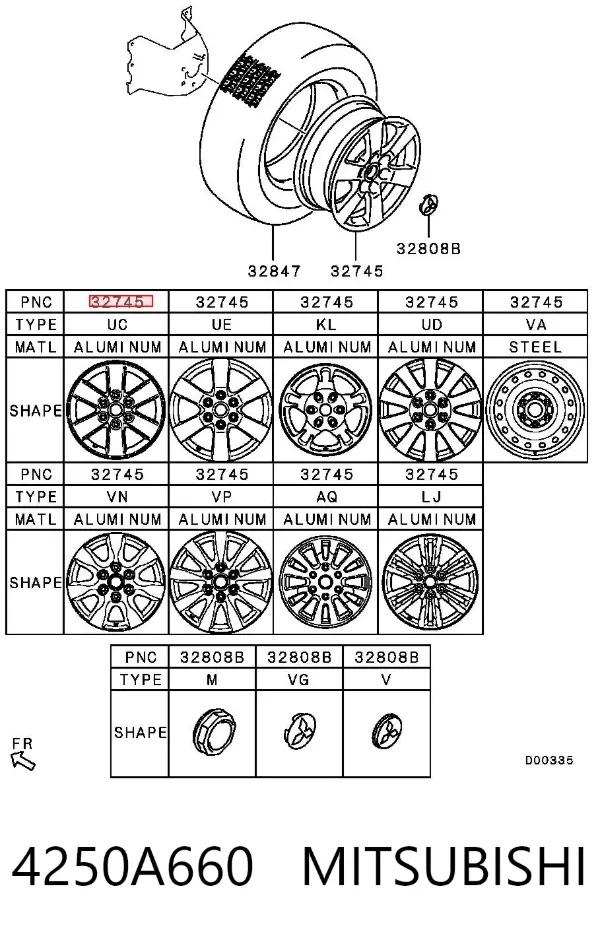 Llantas 4250A660 Mitsubishi