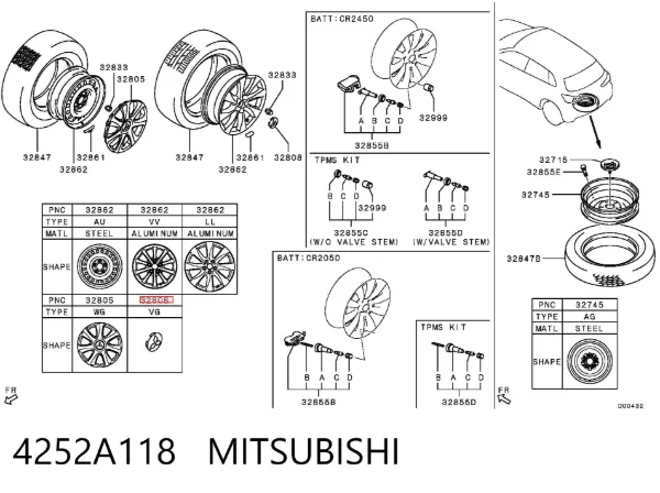 Tapacubos 4252A118 Mitsubishi