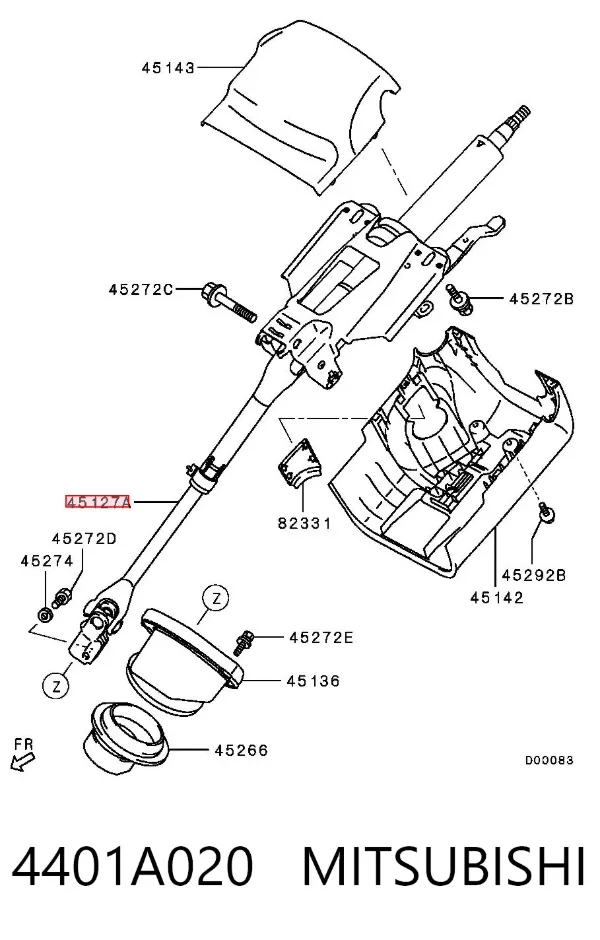 Columna dirección 4401A020 Mitsubishi