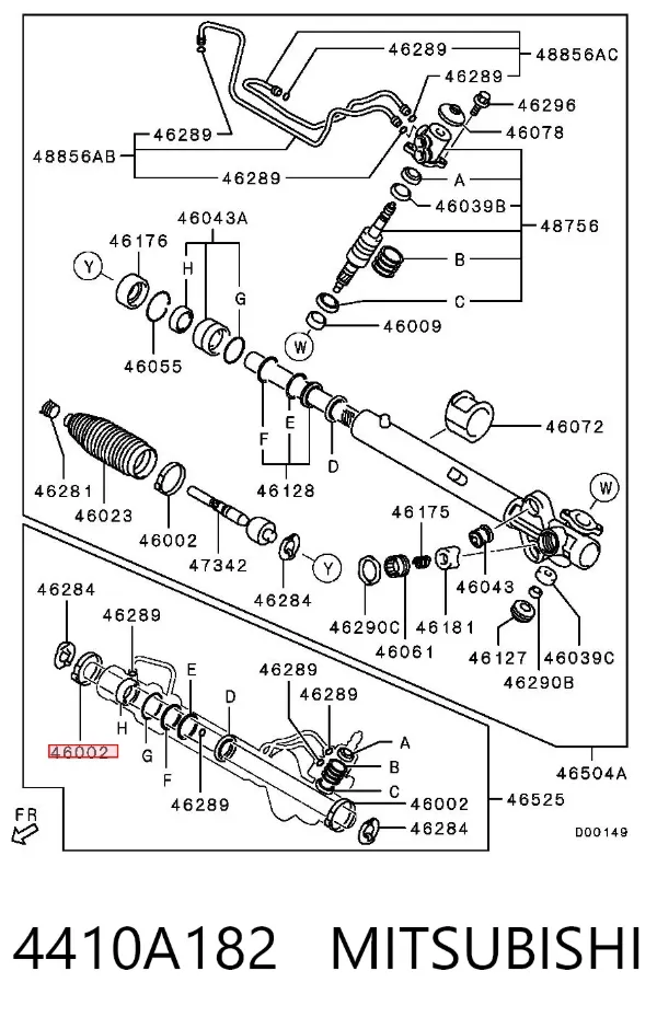 Abrazadera del guardapolvo de la cremallera de dirección 4410A182 Mitsubishi