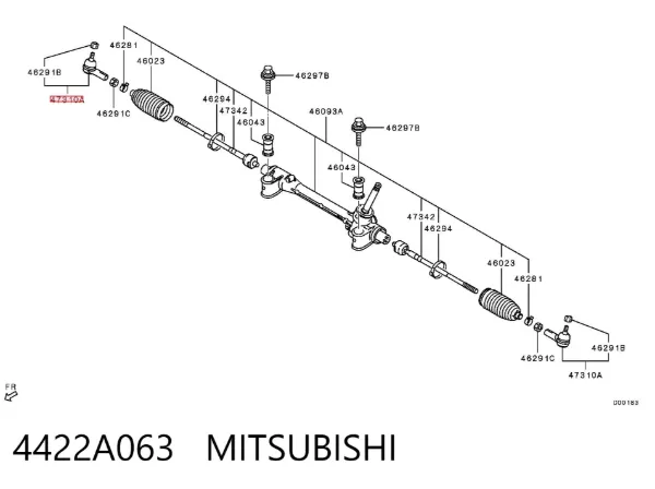 Rótula barra de dirección 4422A063 Mitsubishi
