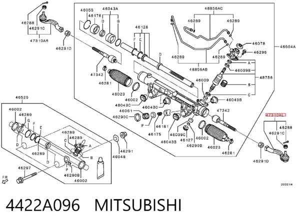 Rótula barra de dirección 4422A096 Mitsubishi
