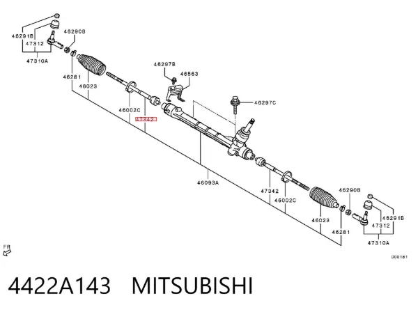 Barra de acoplamiento 4422A143 Mitsubishi