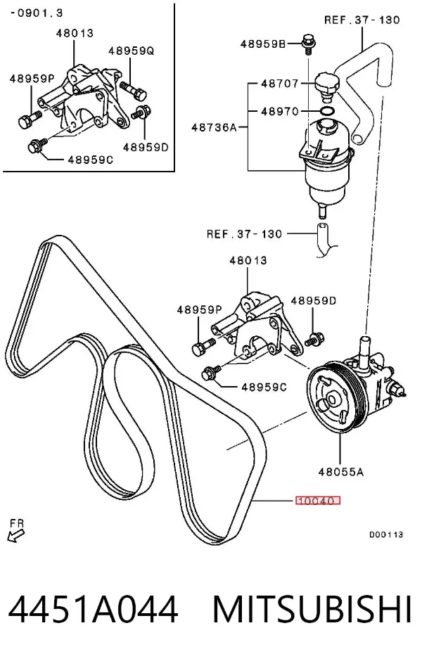Correa de alternador 4451A044 Mitsubishi