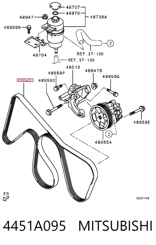 Correa de alternador 4451A095 Mitsubishi