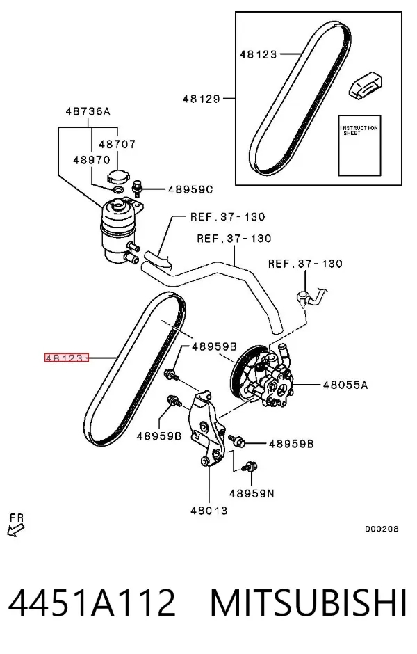 Correa de alternador 4451A112 Mitsubishi