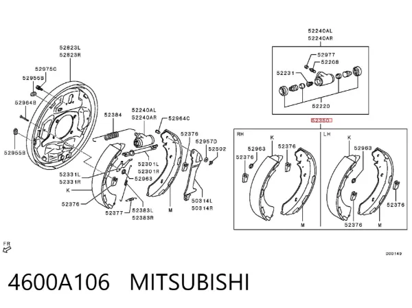 Zapatas de freno 4600A106 Mitsubishi