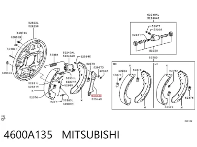 Juego de reparación del freno de estacionamiento MITSUBISHI 4600A135
