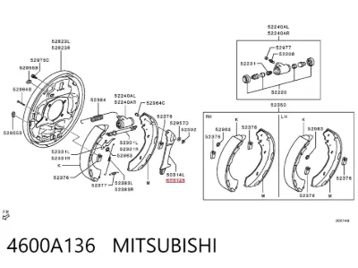 Juego de reparación del freno de estacionamiento MITSUBISHI 4600A136