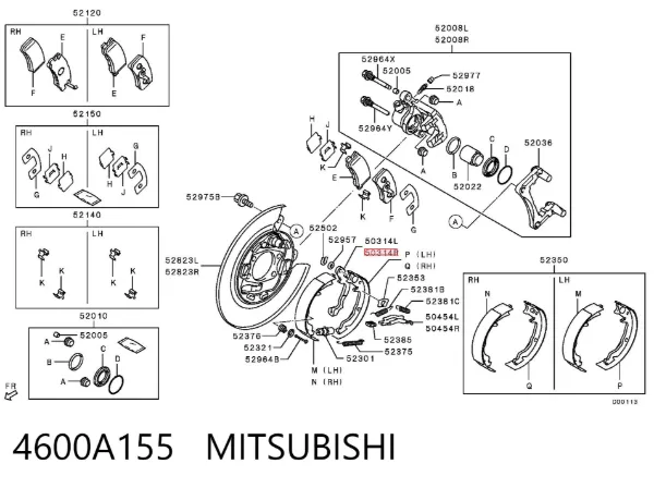 Abrazadera de expansión del tambor de freno derecha 4600A155 Mitsubishi