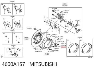 Juego de reparación del freno de estacionamiento MITSUBISHI 4600A157