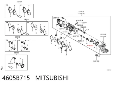 Émbolo de la pinza de freno trasera MITSUBISHI 4605B715