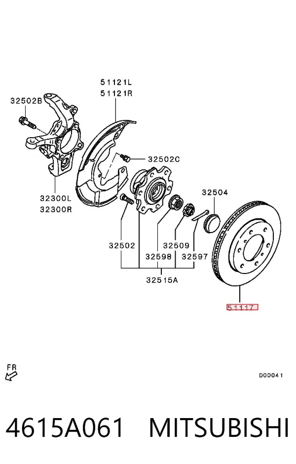 Disco de freno 4615A061 Mitsubishi