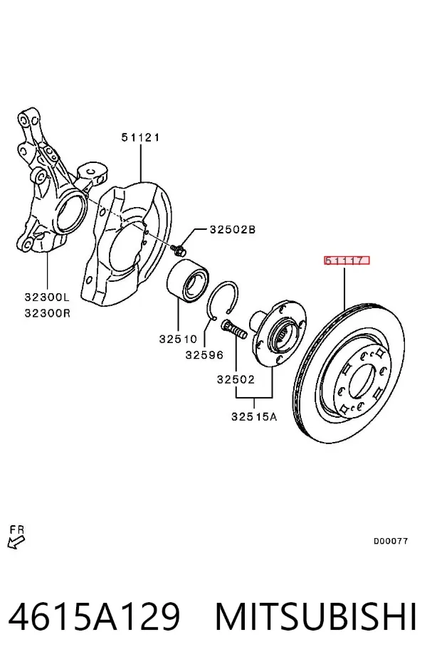Disco de freno 4615A129 Mitsubishi