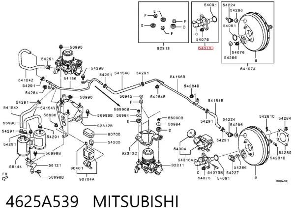 Cilindro maestro de frenos 4625A539 Mitsubishi
