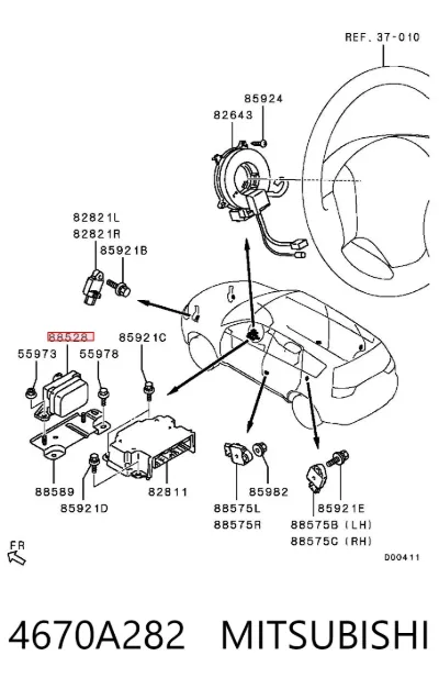 Sensor de aceleración lateral (ESP) MITSUBISHI 4670A282