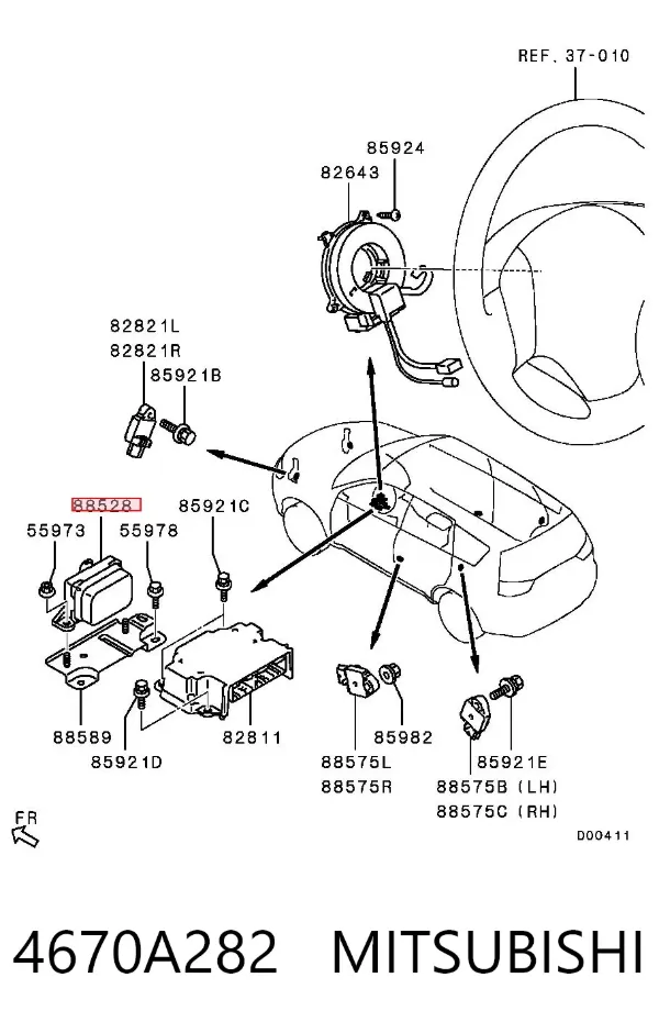 Sensor de aceleración lateral (ESP) 4670A282 Mitsubishi