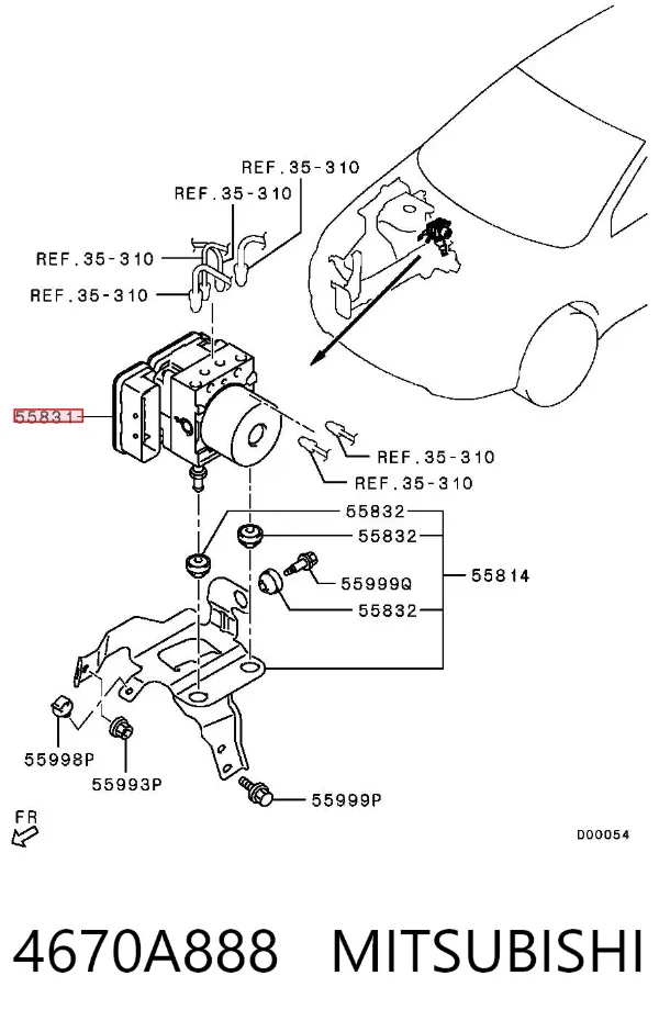 Módulo ABS 4670A888 Mitsubishi