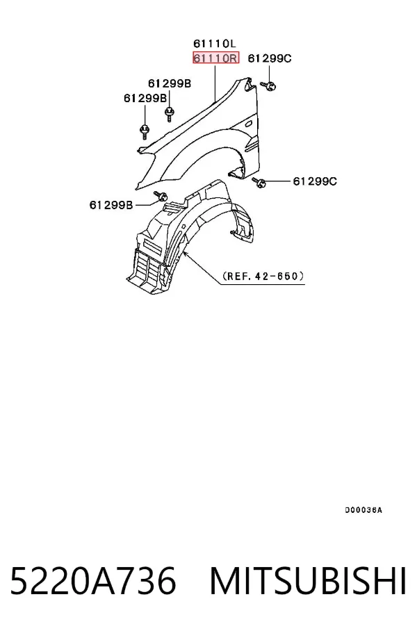 Aleta 5220A736 Mitsubishi