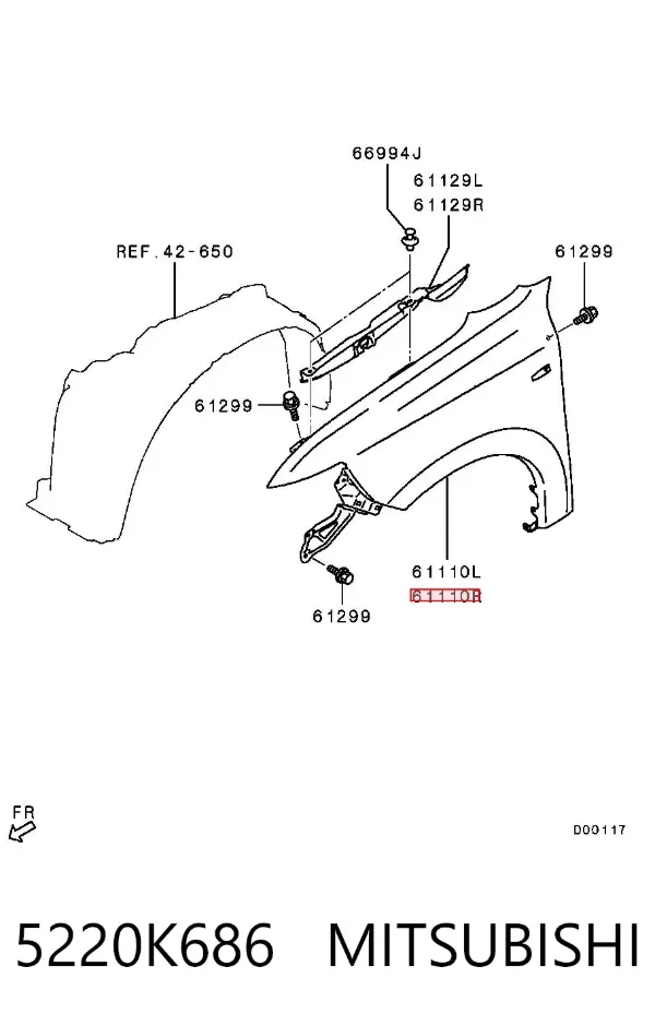 Aleta 5220K686 Mitsubishi