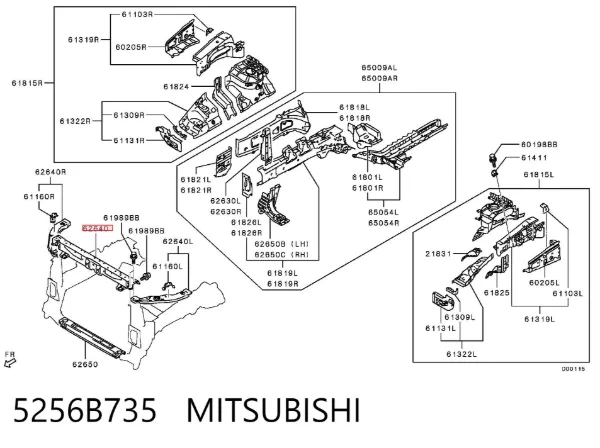 Soporte de radiador superior 5256B735 Mitsubishi