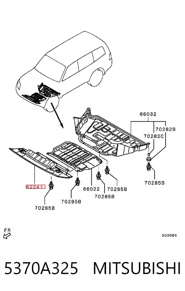Protección delantera del motor 5370A325 Mitsubishi