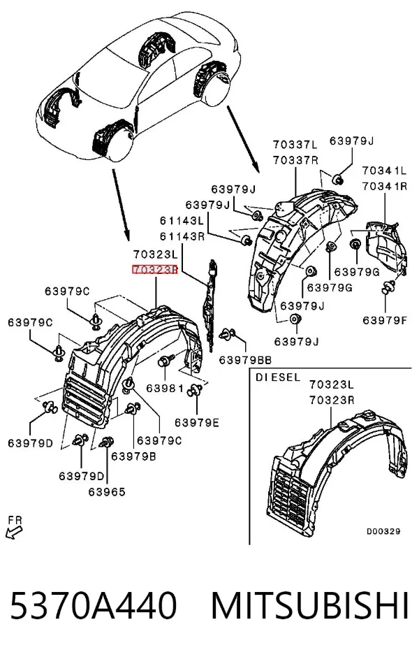 Paso rueda 5370A440 Mitsubishi
