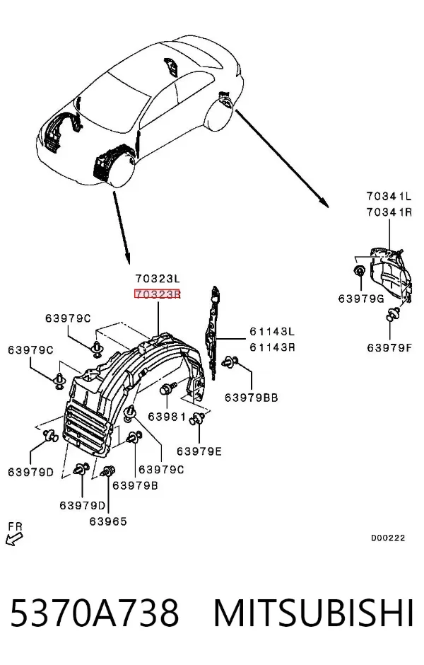 Paso rueda 5370A738 Mitsubishi