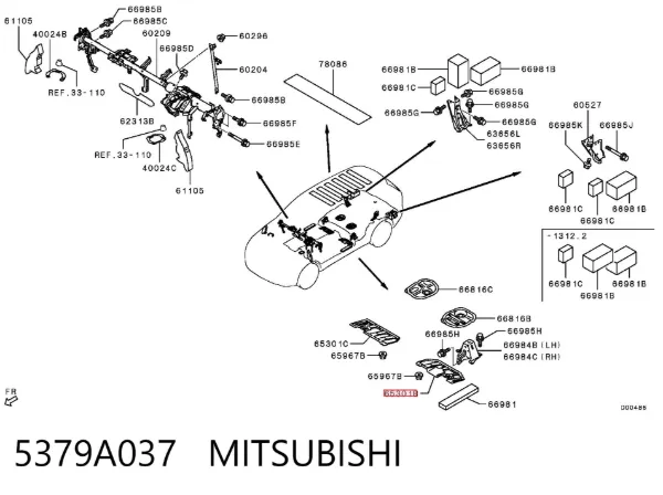 Protección inferior izquierda 5379A037 Mitsubishi