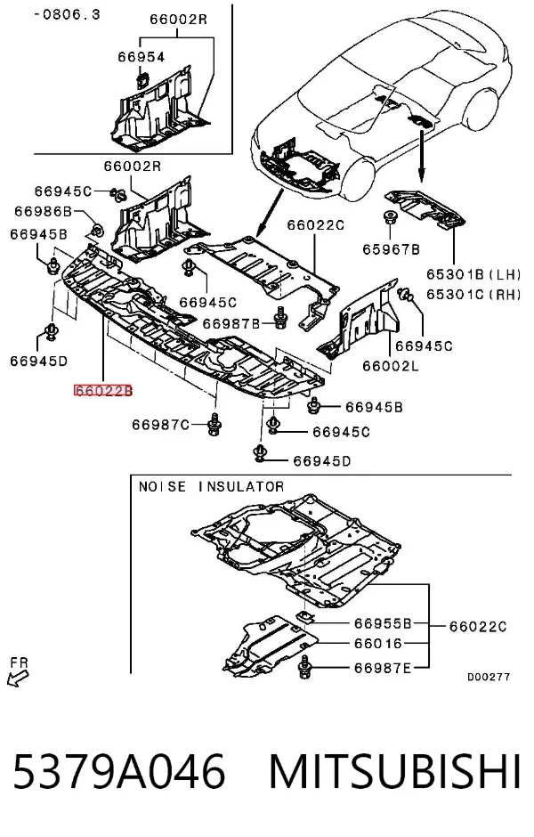Protector para parachoques 5379A046 Mitsubishi