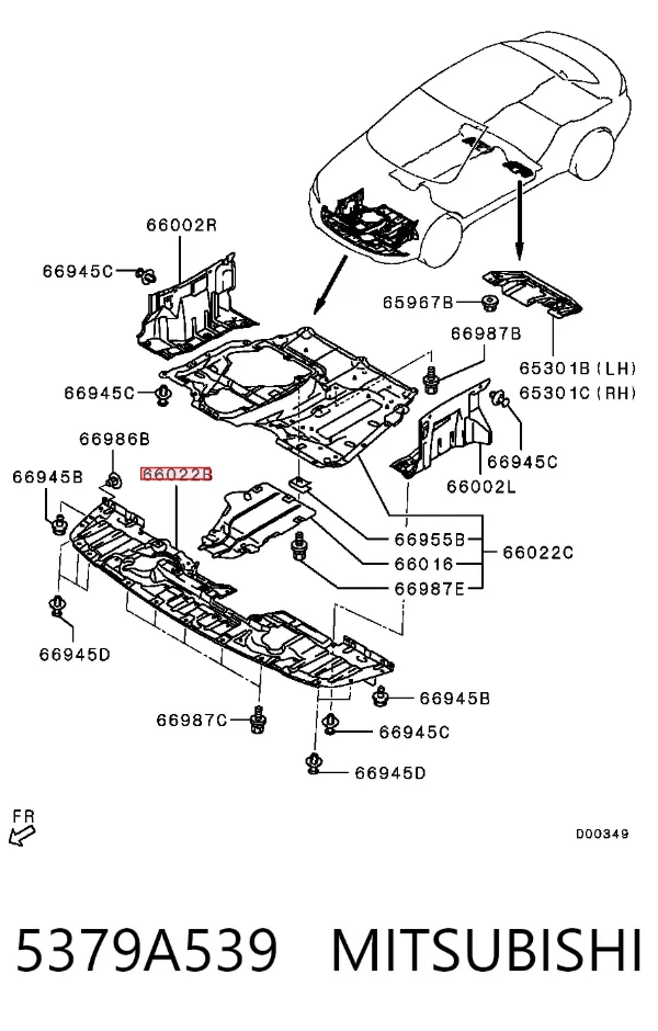 Protector para parachoques 5379A539 Mitsubishi