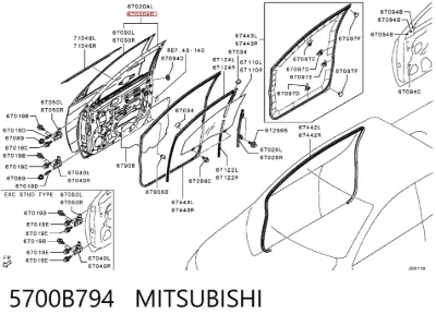 Puerta delantera derecha MITSUBISHI 5700B794