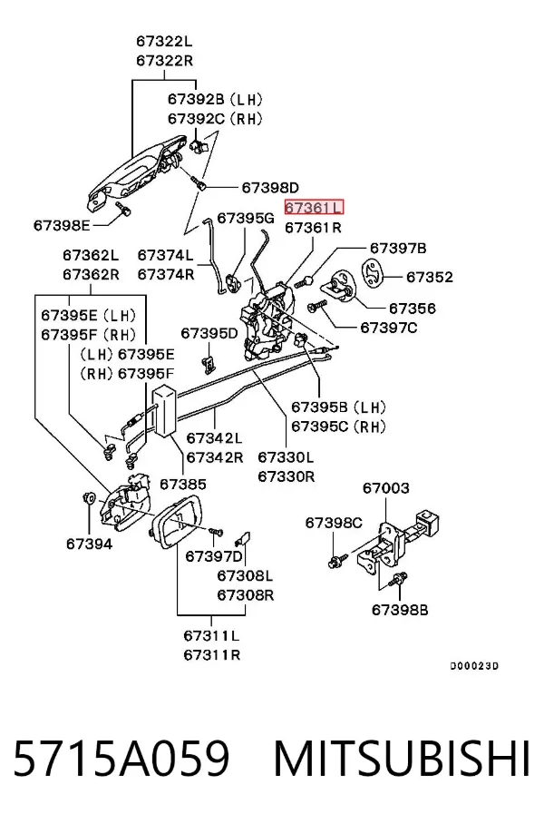 Cerradura Mitsubishi Outlander I