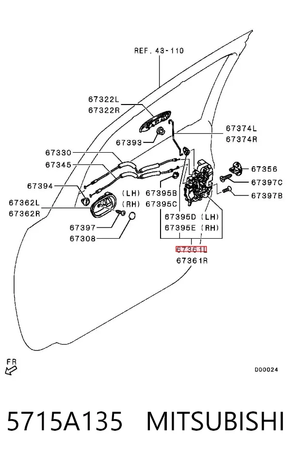Cerradura 5715A135 Mitsubishi