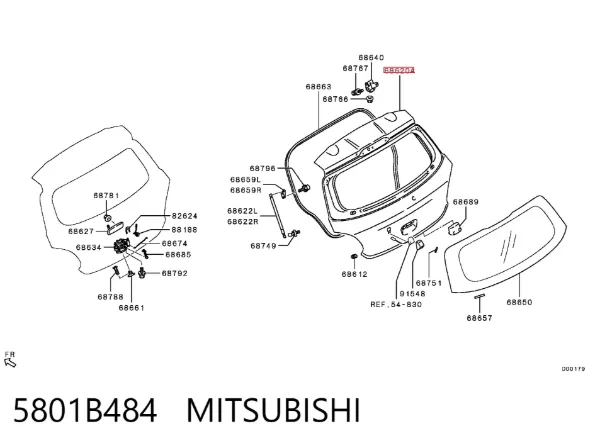 Puerta trasera 5801B484 Mitsubishi